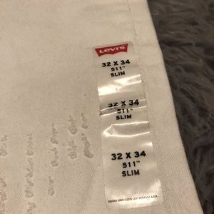 Men’s white 511 slim jeans 32x34